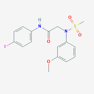 molecular formula C16H17IN2O4S B411476 N-(4-iodophenyl)-2-[3-methoxy(methylsulfonyl)anilino]acetamide 