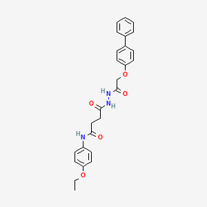 molecular formula C26H27N3O5 B4114765 4-{2-[(4-biphenylyloxy)acetyl]hydrazino}-N-(4-ethoxyphenyl)-4-oxobutanamide 