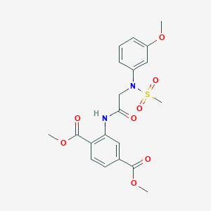 molecular formula C20H22N2O8S B4114772 dimethyl 2-{[N-(3-methoxyphenyl)-N-(methylsulfonyl)glycyl]amino}terephthalate 