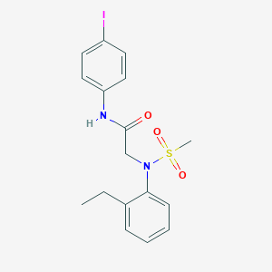 molecular formula C17H19IN2O3S B411478 2-[2-ethyl(methylsulfonyl)anilino]-N-(4-iodophenyl)acetamide 