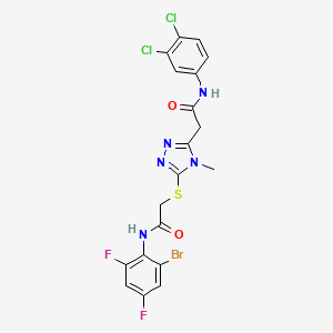 2-[5-({2-[(2-bromo-4,6-difluorophenyl)amino]-2-oxoethyl}thio)-4-methyl-4H-1,2,4-triazol-3-yl]-N-(3,4-dichlorophenyl)acetamide