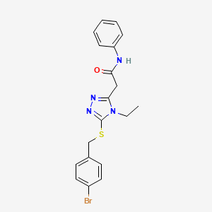 molecular formula C19H19BrN4OS B4114796 2-{5-[(4-bromobenzyl)thio]-4-ethyl-4H-1,2,4-triazol-3-yl}-N-phenylacetamide 