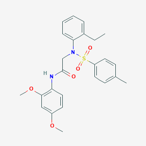 molecular formula C25H28N2O5S B411480 N-(2,4-dimethoxyphenyl)-2-{2-ethyl[(4-methylphenyl)sulfonyl]anilino}acetamide 