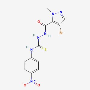 molecular formula C12H11BrN6O3S B4114800 2-[(4-bromo-1-methyl-1H-pyrazol-5-yl)carbonyl]-N-(4-nitrophenyl)hydrazinecarbothioamide 