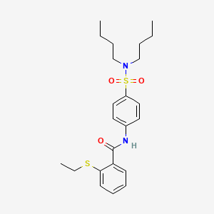 molecular formula C23H32N2O3S2 B4114804 N-{4-[(dibutylamino)sulfonyl]phenyl}-2-(ethylthio)benzamide 