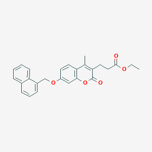 molecular formula C26H24O5 B4114805 ethyl 3-[4-methyl-7-(1-naphthylmethoxy)-2-oxo-2H-chromen-3-yl]propanoate 