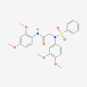 molecular formula C24H26N2O7S B411481 N-(2,4-dimethoxyphenyl)-2-[3,4-dimethoxy(phenylsulfonyl)anilino]acetamide 