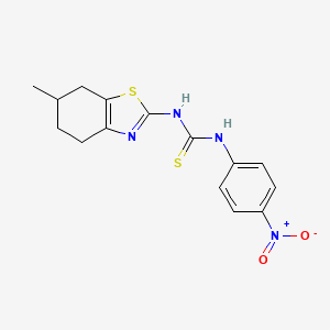 molecular formula C15H16N4O2S2 B4114816 N-(6-methyl-4,5,6,7-tetrahydro-1,3-benzothiazol-2-yl)-N'-(4-nitrophenyl)thiourea 