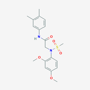 molecular formula C19H24N2O5S B411482 2-[2,4-dimethoxy(methylsulfonyl)anilino]-N-(3,4-dimethylphenyl)acetamide 