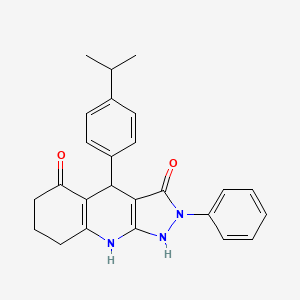 molecular formula C25H25N3O2 B4114824 3-hydroxy-4-(4-isopropylphenyl)-2-phenyl-2,4,6,7,8,9-hexahydro-5H-pyrazolo[3,4-b]quinolin-5-one 