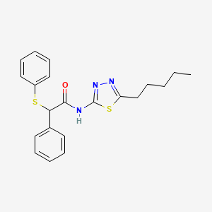 molecular formula C21H23N3OS2 B4114836 N-(5-pentyl-1,3,4-thiadiazol-2-yl)-2-phenyl-2-(phenylthio)acetamide 