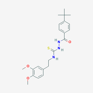 molecular formula C22H29N3O3S B4114843 2-(4-tert-butylbenzoyl)-N-[2-(3,4-dimethoxyphenyl)ethyl]hydrazinecarbothioamide 