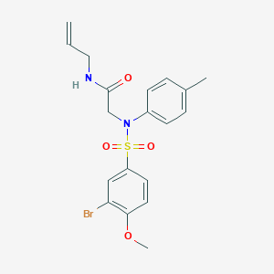 molecular formula C19H21BrN2O4S B411485 N-allyl-2-{[(3-bromo-4-methoxyphenyl)sulfonyl]-4-methylanilino}acetamide 