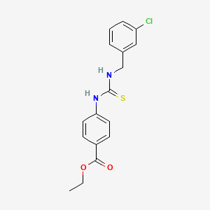 molecular formula C17H17ClN2O2S B4114852 ethyl 4-({[(3-chlorobenzyl)amino]carbonothioyl}amino)benzoate 