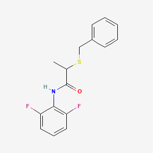molecular formula C16H15F2NOS B4114860 2-(benzylthio)-N-(2,6-difluorophenyl)propanamide 