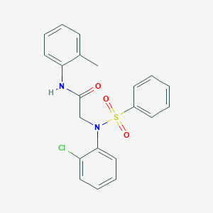 molecular formula C21H19ClN2O3S B411487 2-[2-chloro(phenylsulfonyl)anilino]-N-(2-methylphenyl)acetamide 