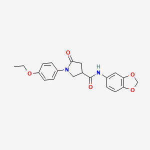 molecular formula C20H20N2O5 B4114873 N-1,3-benzodioxol-5-yl-1-(4-ethoxyphenyl)-5-oxo-3-pyrrolidinecarboxamide 