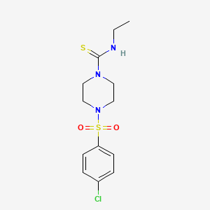 molecular formula C13H18ClN3O2S2 B4114877 4-[(4-chlorophenyl)sulfonyl]-N-ethyl-1-piperazinecarbothioamide 