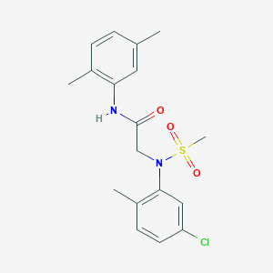 molecular formula C18H21ClN2O3S B411490 2-[5-chloro-2-methyl(methylsulfonyl)anilino]-N-(2,5-dimethylphenyl)acetamide 