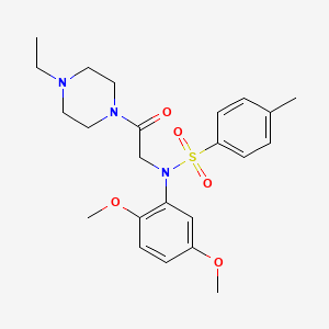 molecular formula C23H31N3O5S B4114901 N-(2,5-dimethoxyphenyl)-N-[2-(4-ethyl-1-piperazinyl)-2-oxoethyl]-4-methylbenzenesulfonamide 