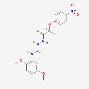 molecular formula C18H20N4O6S B4114902 N-(2,5-dimethoxyphenyl)-2-[2-(4-nitrophenoxy)propanoyl]hydrazinecarbothioamide 