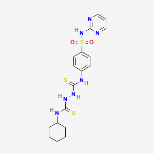 molecular formula C18H23N7O2S3 B4114907 N-cyclohexyl-N'-{4-[(2-pyrimidinylamino)sulfonyl]phenyl}-1,2-hydrazinedicarbothioamide 