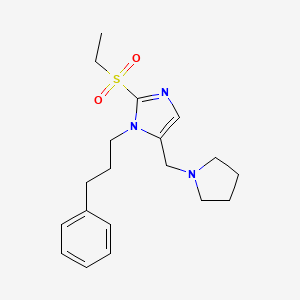 molecular formula C19H27N3O2S B4114914 2-(ethylsulfonyl)-1-(3-phenylpropyl)-5-(1-pyrrolidinylmethyl)-1H-imidazole 
