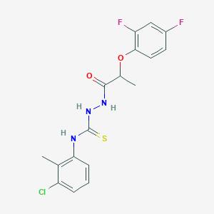 molecular formula C17H16ClF2N3O2S B4114919 N-(3-chloro-2-methylphenyl)-2-[2-(2,4-difluorophenoxy)propanoyl]hydrazinecarbothioamide 