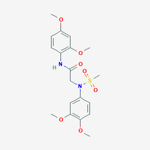 molecular formula C19H24N2O7S B411495 2-[3,4-dimethoxy(methylsulfonyl)anilino]-N-(2,4-dimethoxyphenyl)acetamide 