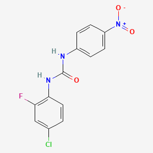 molecular formula C13H9ClFN3O3 B4114952 N-(4-chloro-2-fluorophenyl)-N'-(4-nitrophenyl)urea 