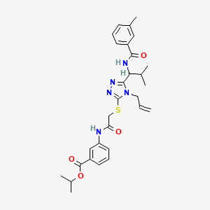 molecular formula C29H35N5O4S B4114958 isopropyl 3-({[(4-allyl-5-{2-methyl-1-[(3-methylbenzoyl)amino]propyl}-4H-1,2,4-triazol-3-yl)thio]acetyl}amino)benzoate 