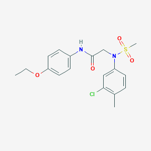molecular formula C18H21ClN2O4S B411496 2-[3-chloro-4-methyl(methylsulfonyl)anilino]-N-(4-ethoxyphenyl)acetamide 
