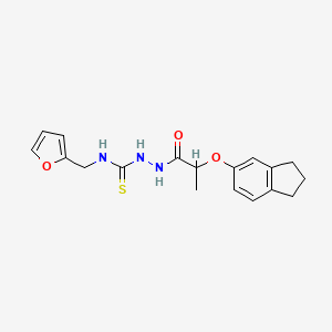 molecular formula C18H21N3O3S B4114970 2-[2-(2,3-dihydro-1H-inden-5-yloxy)propanoyl]-N-(2-furylmethyl)hydrazinecarbothioamide 