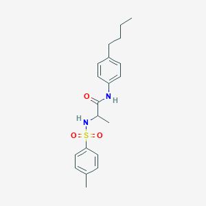 molecular formula C20H26N2O3S B4114983 N~1~-(4-butylphenyl)-N~2~-[(4-methylphenyl)sulfonyl]alaninamide 