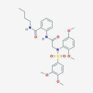 molecular formula C29H35N3O8S B4114996 N-butyl-2-({N-(2,5-dimethoxyphenyl)-N-[(3,4-dimethoxyphenyl)sulfonyl]glycyl}amino)benzamide 