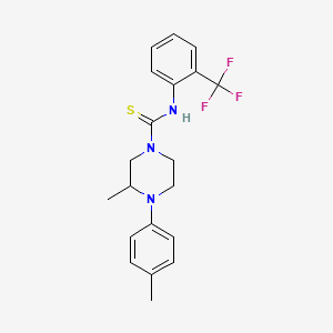 molecular formula C20H22F3N3S B4115002 3-methyl-4-(4-methylphenyl)-N-[2-(trifluoromethyl)phenyl]-1-piperazinecarbothioamide 