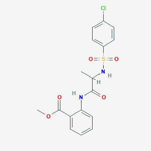 molecular formula C17H17ClN2O5S B4115007 methyl 2-({N-[(4-chlorophenyl)sulfonyl]alanyl}amino)benzoate 