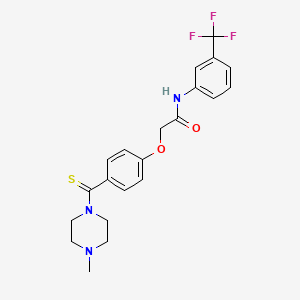 molecular formula C21H22F3N3O2S B4115018 2-{4-[(4-methyl-1-piperazinyl)carbonothioyl]phenoxy}-N-[3-(trifluoromethyl)phenyl]acetamide 