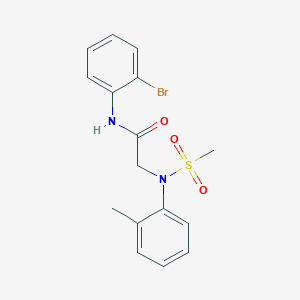 molecular formula C16H17BrN2O3S B411502 N-(2-bromophenyl)-2-[2-methyl(methylsulfonyl)anilino]acetamide 