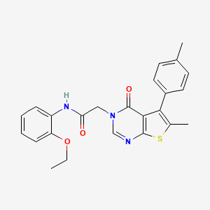 molecular formula C24H23N3O3S B4115024 N-(2-ethoxyphenyl)-2-[6-methyl-5-(4-methylphenyl)-4-oxothieno[2,3-d]pyrimidin-3(4H)-yl]acetamide 
