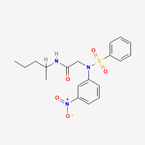 molecular formula C19H23N3O5S B4115027 N~1~-(1-methylbutyl)-N~2~-(3-nitrophenyl)-N~2~-(phenylsulfonyl)glycinamide 