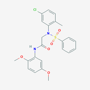 molecular formula C23H23ClN2O5S B411503 2-[5-chloro-2-methyl(phenylsulfonyl)anilino]-N-(2,5-dimethoxyphenyl)acetamide 