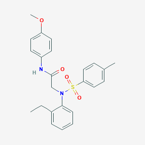molecular formula C24H26N2O4S B411505 2-{2-ethyl[(4-methylphenyl)sulfonyl]anilino}-N-(4-methoxyphenyl)acetamide 