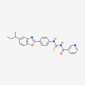molecular formula C24H22N4O2S B4115067 N-({[4-(5-sec-butyl-1,3-benzoxazol-2-yl)phenyl]amino}carbonothioyl)nicotinamide 