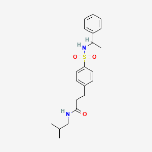 molecular formula C21H28N2O3S B4115077 N-isobutyl-3-(4-{[(1-phenylethyl)amino]sulfonyl}phenyl)propanamide 