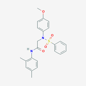 molecular formula C23H24N2O4S B411509 N-(2,4-dimethylphenyl)-2-[4-methoxy(phenylsulfonyl)anilino]acetamide 