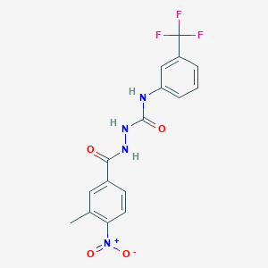 molecular formula C16H13F3N4O4 B4115094 2-(3-methyl-4-nitrobenzoyl)-N-[3-(trifluoromethyl)phenyl]hydrazinecarboxamide 
