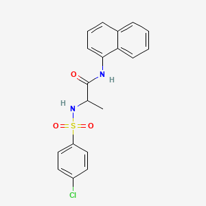 molecular formula C19H17ClN2O3S B4115099 N~2~-[(4-chlorophenyl)sulfonyl]-N~1~-1-naphthylalaninamide 