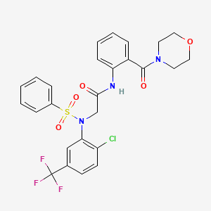 molecular formula C26H23ClF3N3O5S B4115104 N~2~-[2-chloro-5-(trifluoromethyl)phenyl]-N~1~-[2-(4-morpholinylcarbonyl)phenyl]-N~2~-(phenylsulfonyl)glycinamide 
