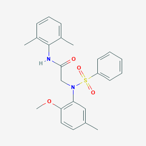 molecular formula C24H26N2O4S B411511 N-(2,6-dimethylphenyl)-2-[2-methoxy-5-methyl(phenylsulfonyl)anilino]acetamide 